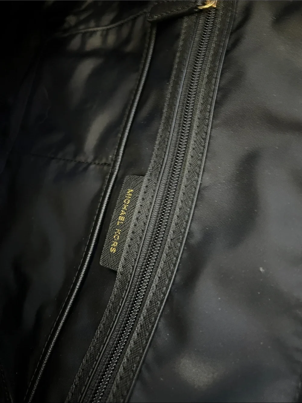 Michael Kors Black Nylon Tote with Gold Accents